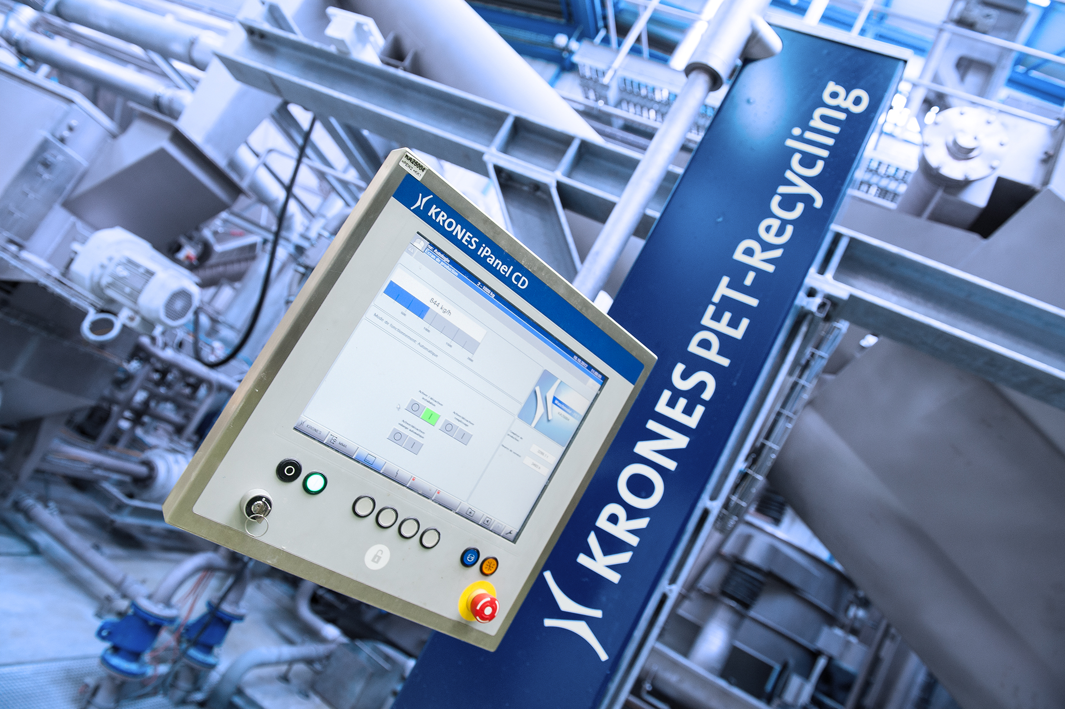 iPanel, Touchscreen, blaue Säule, Beschriftung