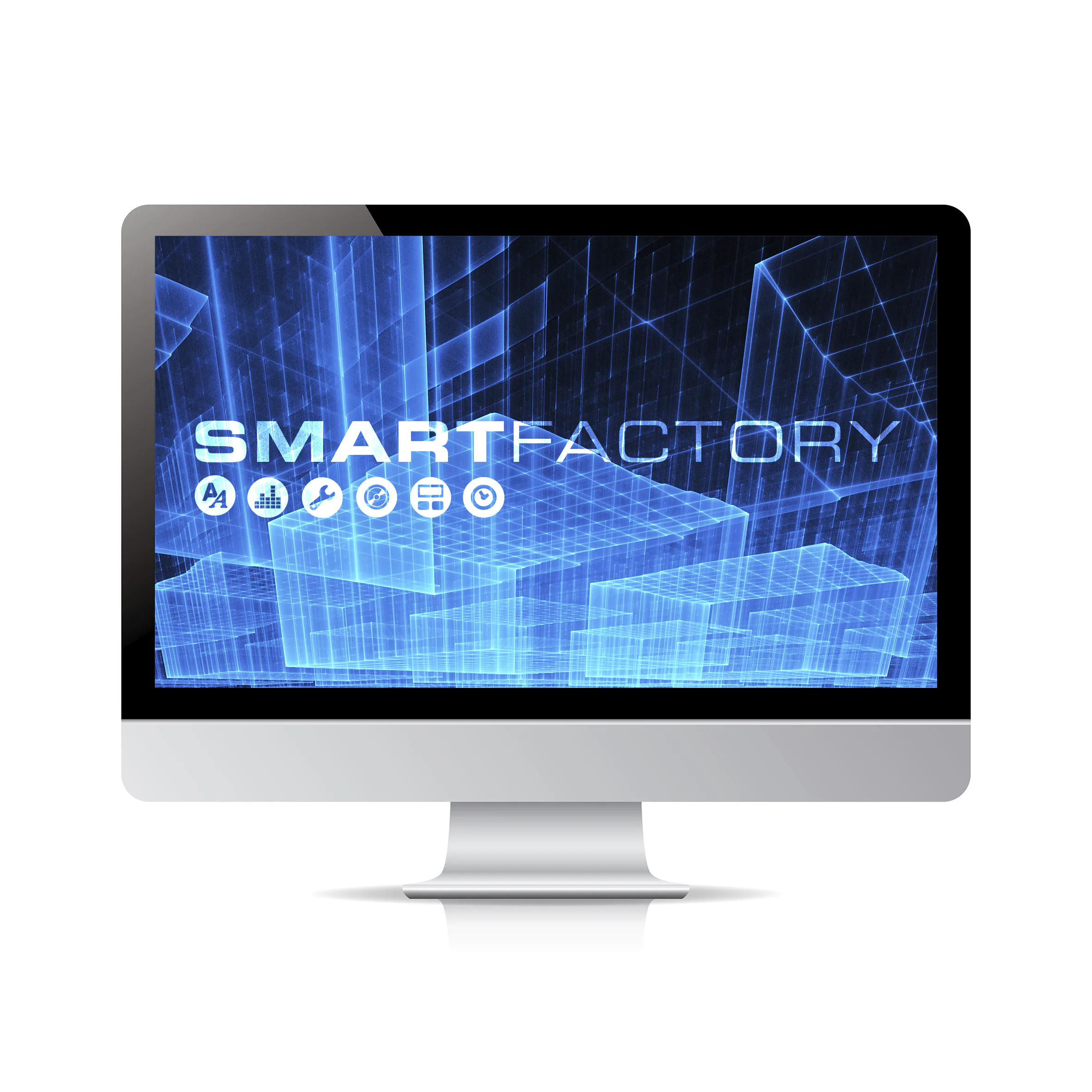 computer display screen isolated on white background