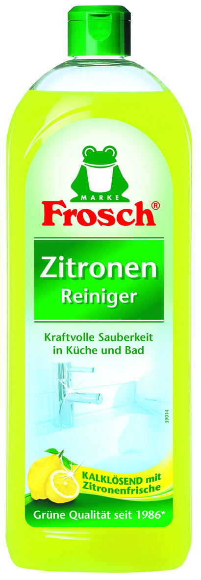 Beim Frosch-Zitronenreiniger 750 ml werden ab sofort Klappscharnier- Verschlüsse aus 100 Prozent recyceltem Polypropylen aus dem Gelben Sack verwendet.  Foto: Werner & Mertz