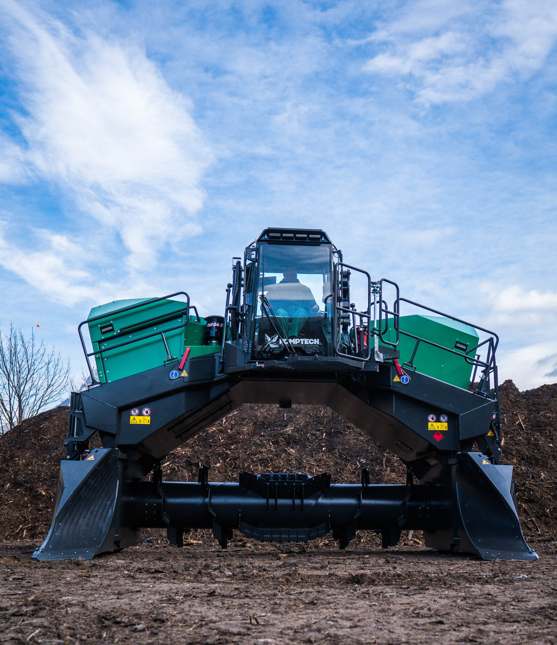 Mit dem neuen Mietenumsetzer Topturn X5000 steht jetzt die perfekte Maschine für den mittleren und oberen Leistungsbereich zur Verfügung.
Foto: Komptech