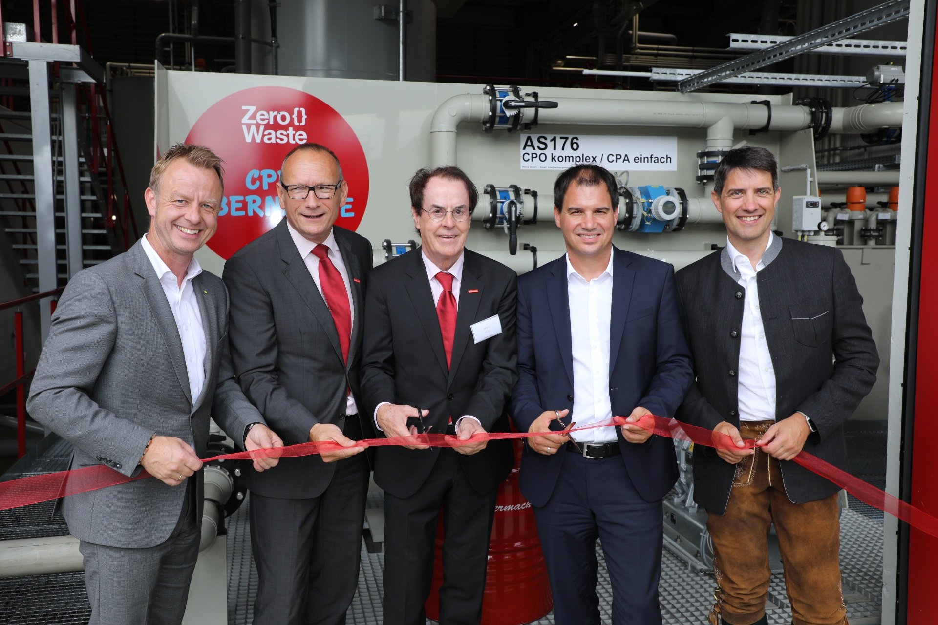 M. Abl/ Bürgermeister Stadtgemeinde Trofaiach, G. Ziehenberger/ Vorstand Saubermacher, H. Roth/ Gründer Saubermacher, M. Schickhofer/ Landeshauptmann Stellvertreter, R. Mittermayr/ Vorstand Saubermacher (v. l. n. r.), Fotonachweis: Saubermacher/Russold