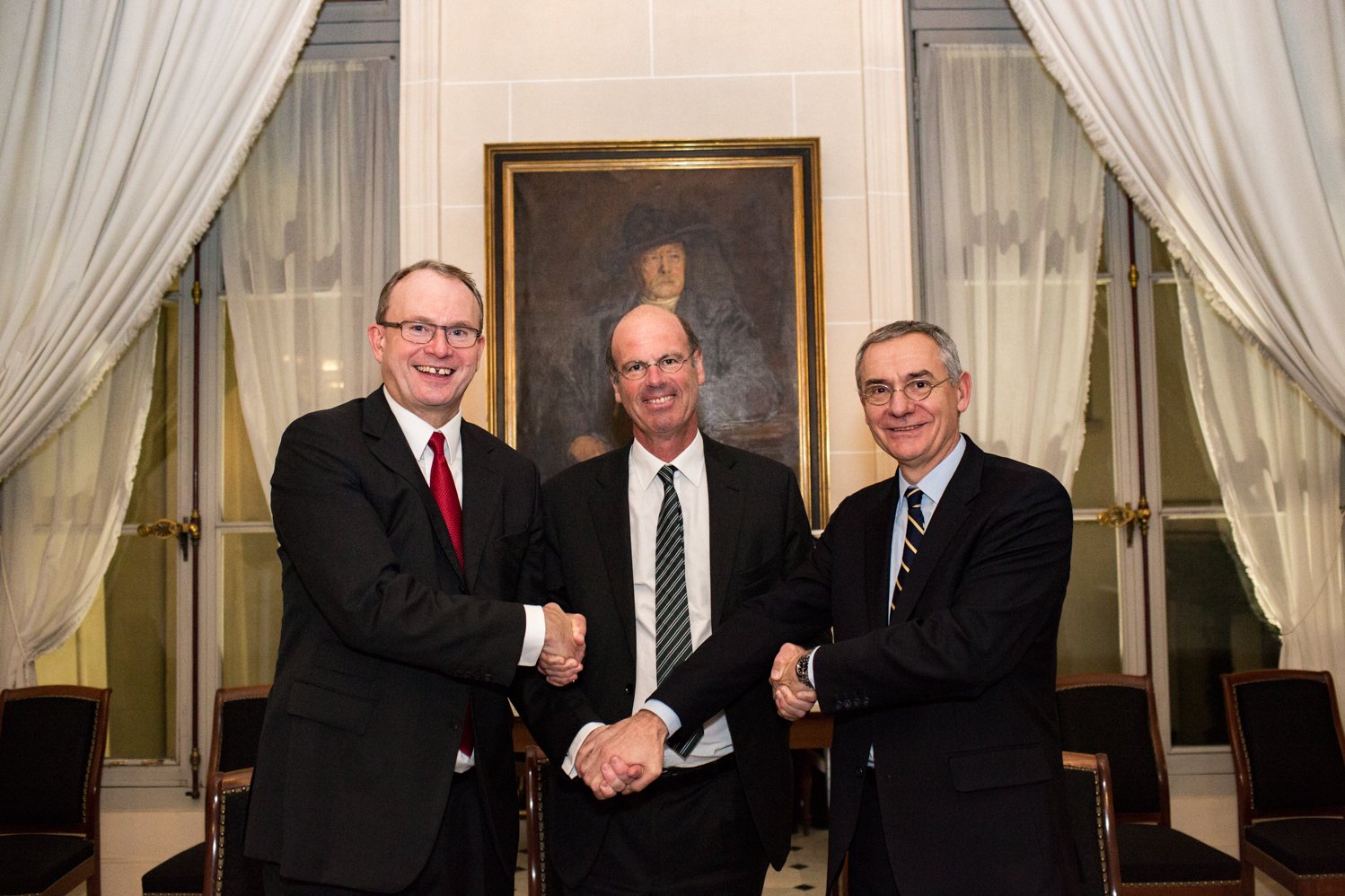 Ludger Rethmann (Mitglied der Inhaberfamilie und Vorstandsmitglied der Rethmann-Gruppe), Eric Lombard (CEO der Caisse des&hellip;