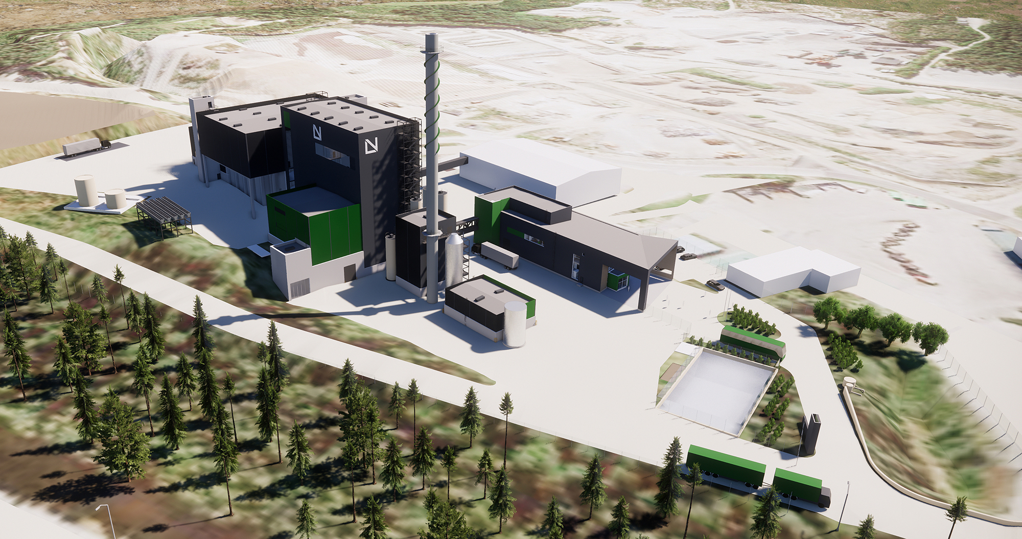 2021 sollen 90% der benötigten Fernwärme der Stadt Salo in der neuen Abfallverwertungsanlage erzeugt. Werden. Bild: Lounavoima Oy