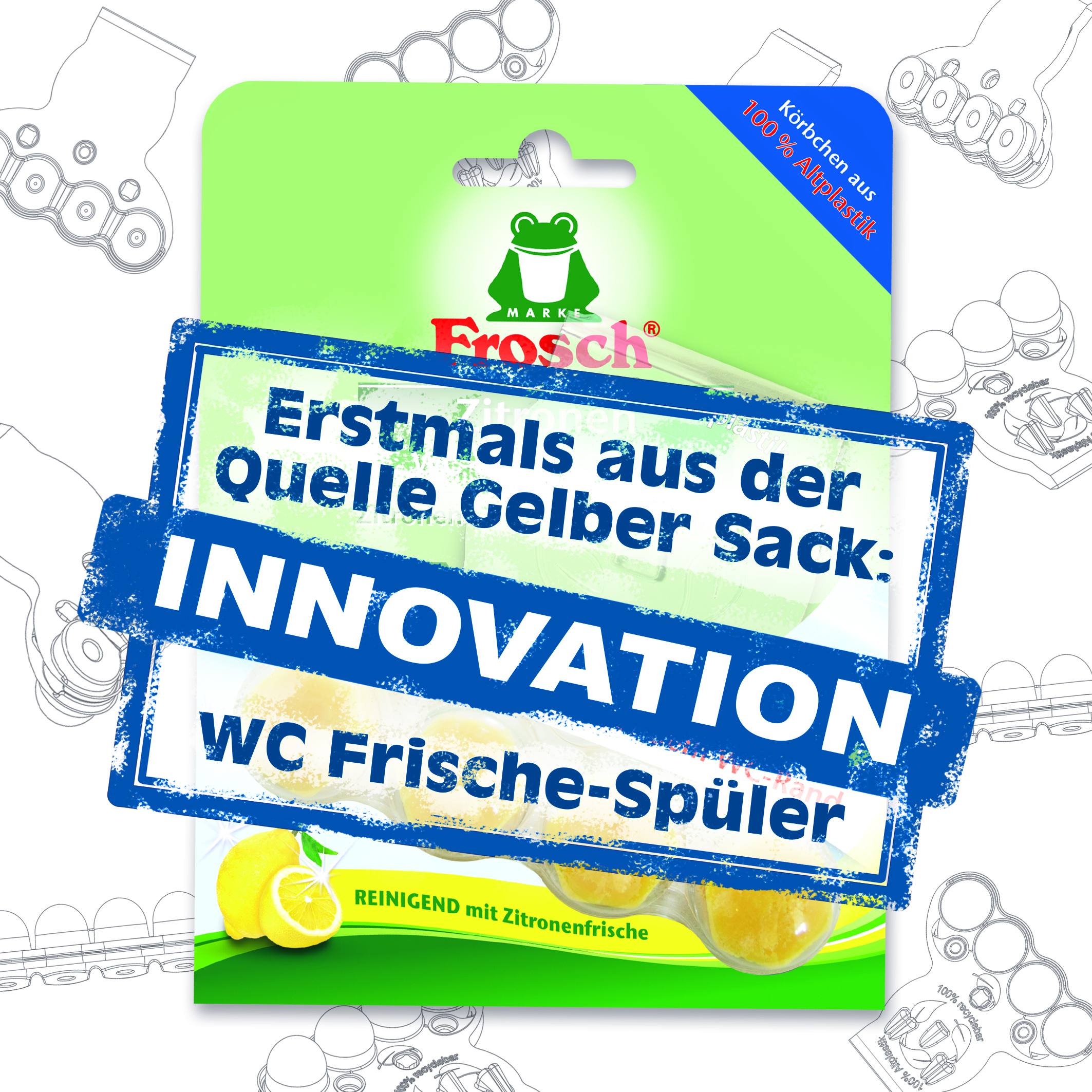 Für den WC-Frische-Spüler der Marke Frosch werden bisher ungenutzte PET-Schalen aus dem Gelben Sack verwendet. Foto: Werner & Mertz