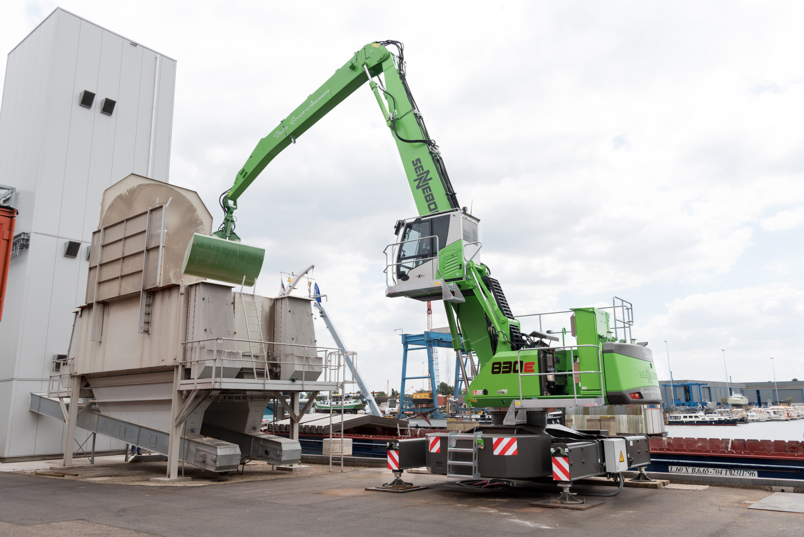 Auf der Bauma will Sennebogen einen Elektrobagger 830 E mit Kabeltrommel und zusätzlichem Powerpack zeigen.