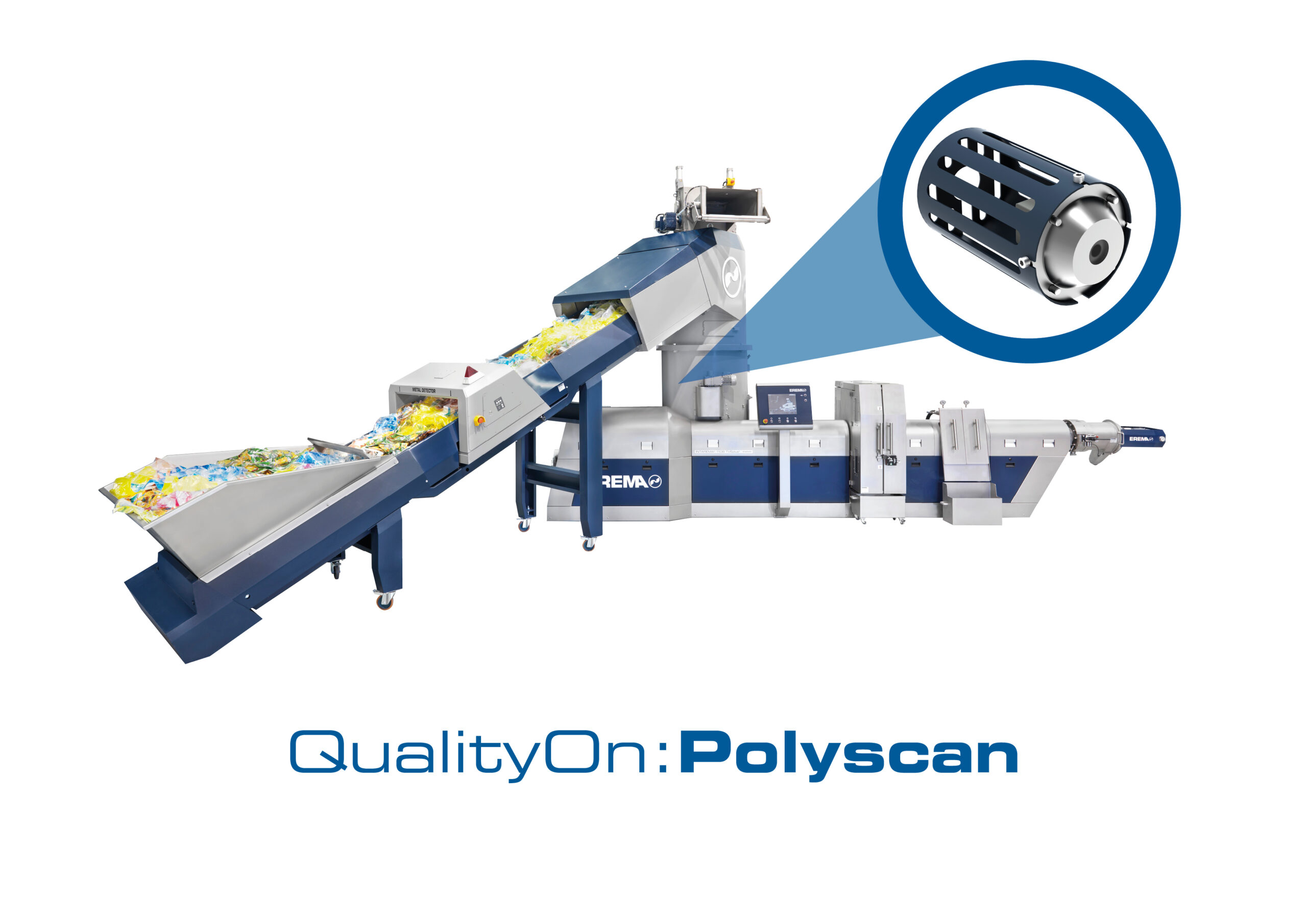 Der QualityOn:Polyscan von Erema misst die Polymerzusammensetzung direkt an der Recyclingmaschine. Bild: Erema