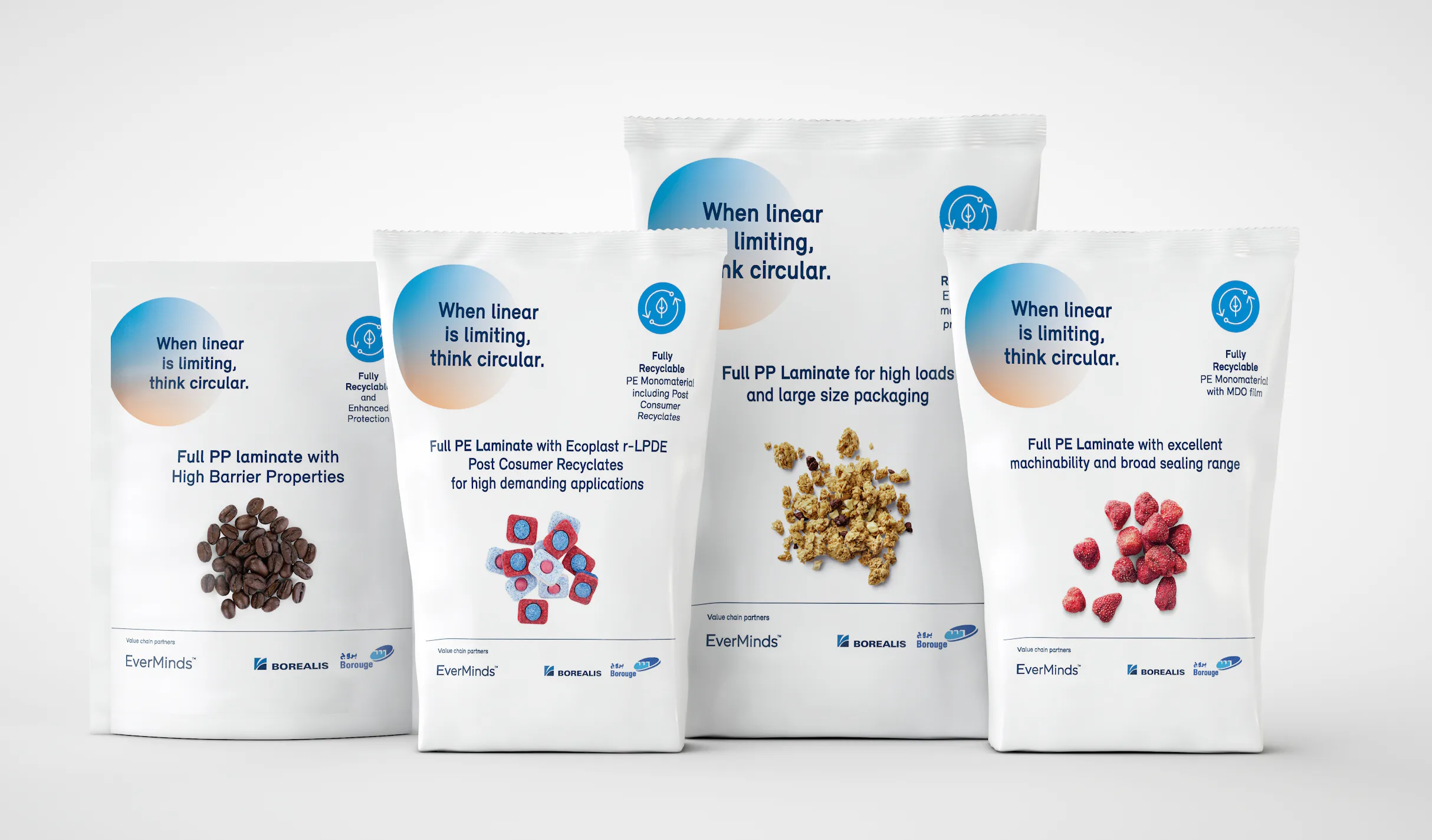Borealis und Borouge wollen Monomateriallösungen für anspruchsvolle Konsumverpackungsanwendungen liefern.
Bild: Borealis