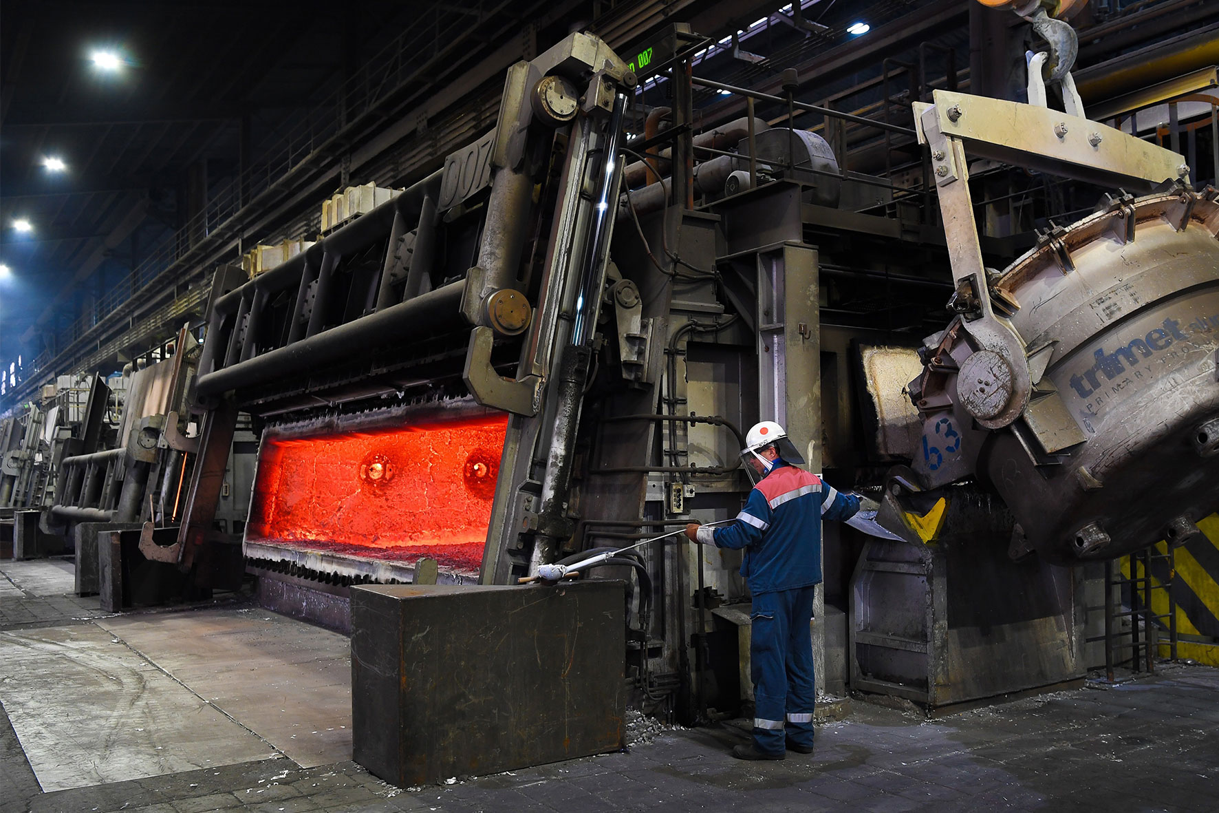 Umschmelzofen der Trimet Aluminium SE in Essen, Bild: Trimet Aluminium SE
