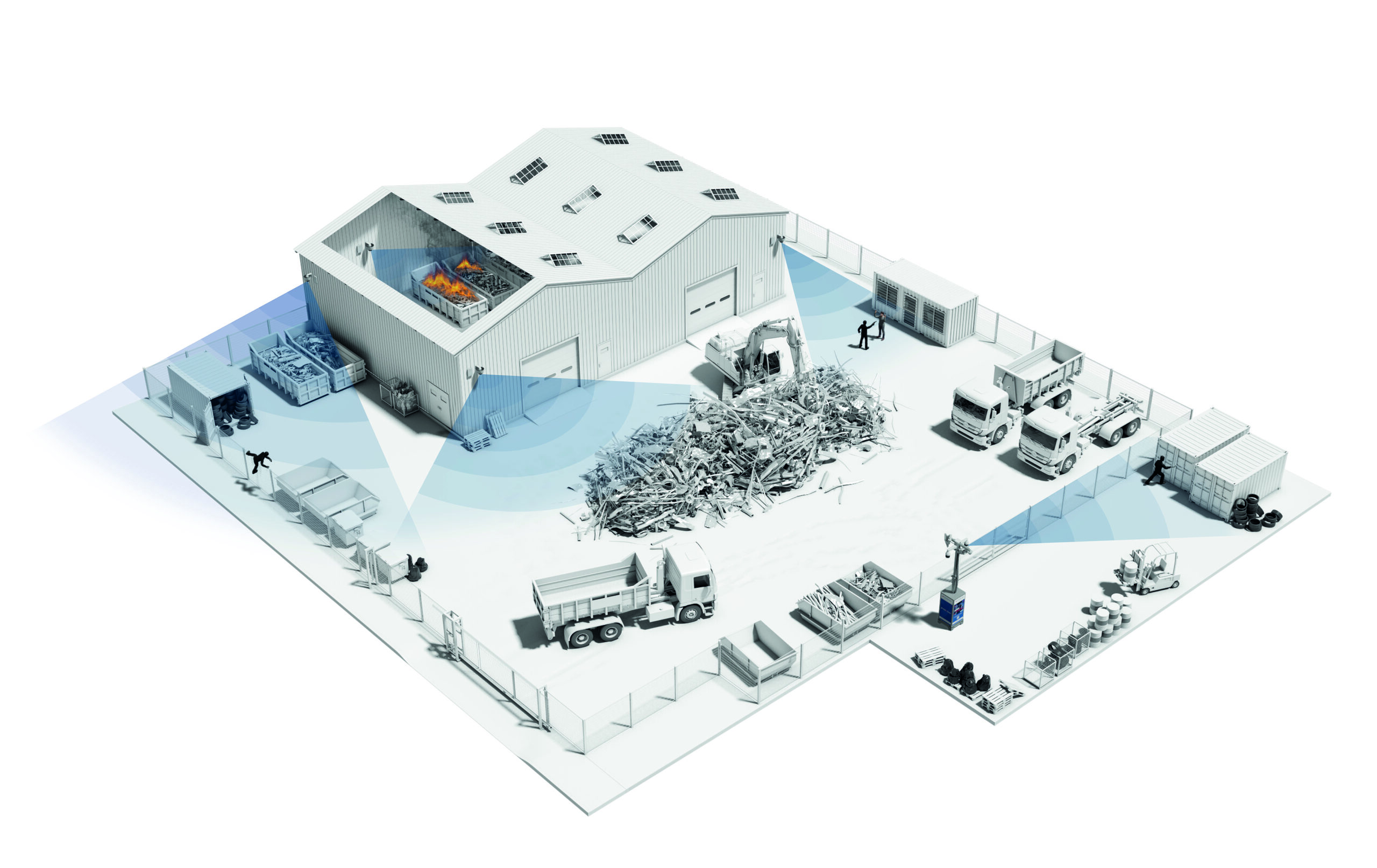 Protection One bearbeitet alleine für Recyclingbetriebe monatlich 115.000 Ereignismeldungen. Modernste Technik und individuelle Konzepte ermöglichen Sicherheit in allen Objektbereichen. Bild: Protection One GmbH