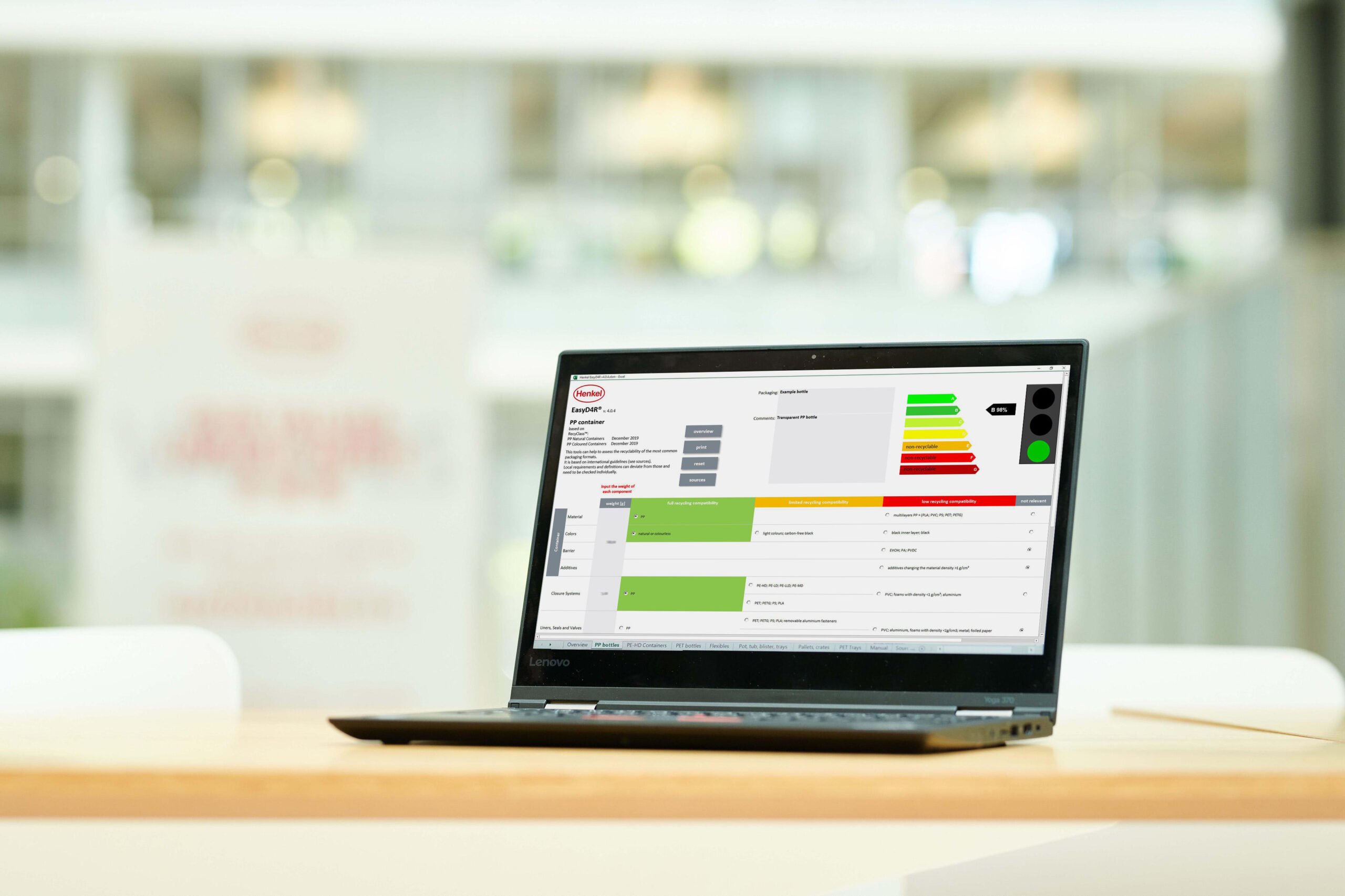 Eine Erweiterung des Software-Tools ermöglicht nun auch die Bewertung von Verpackungen aus Papier/Karton, Glas, Aluminium und Weißblech. Bild: Henkel