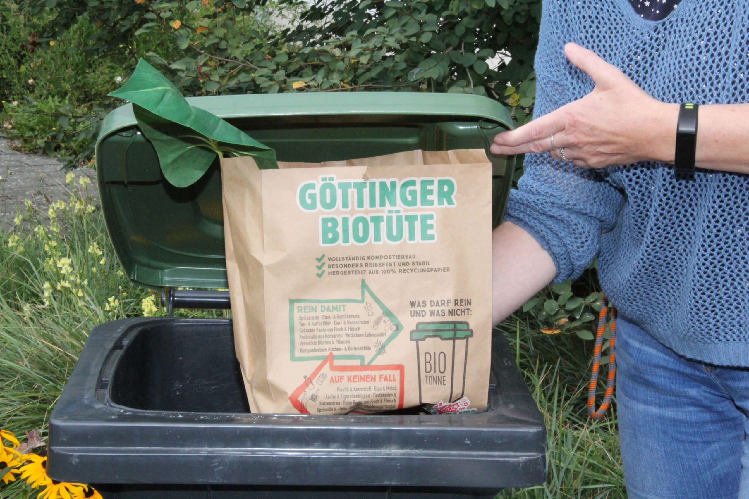 Die Göttinger Biotüte soll die Nutzung von bioabbaubaren Beuteln reduzieren. (Quelle: GEB)