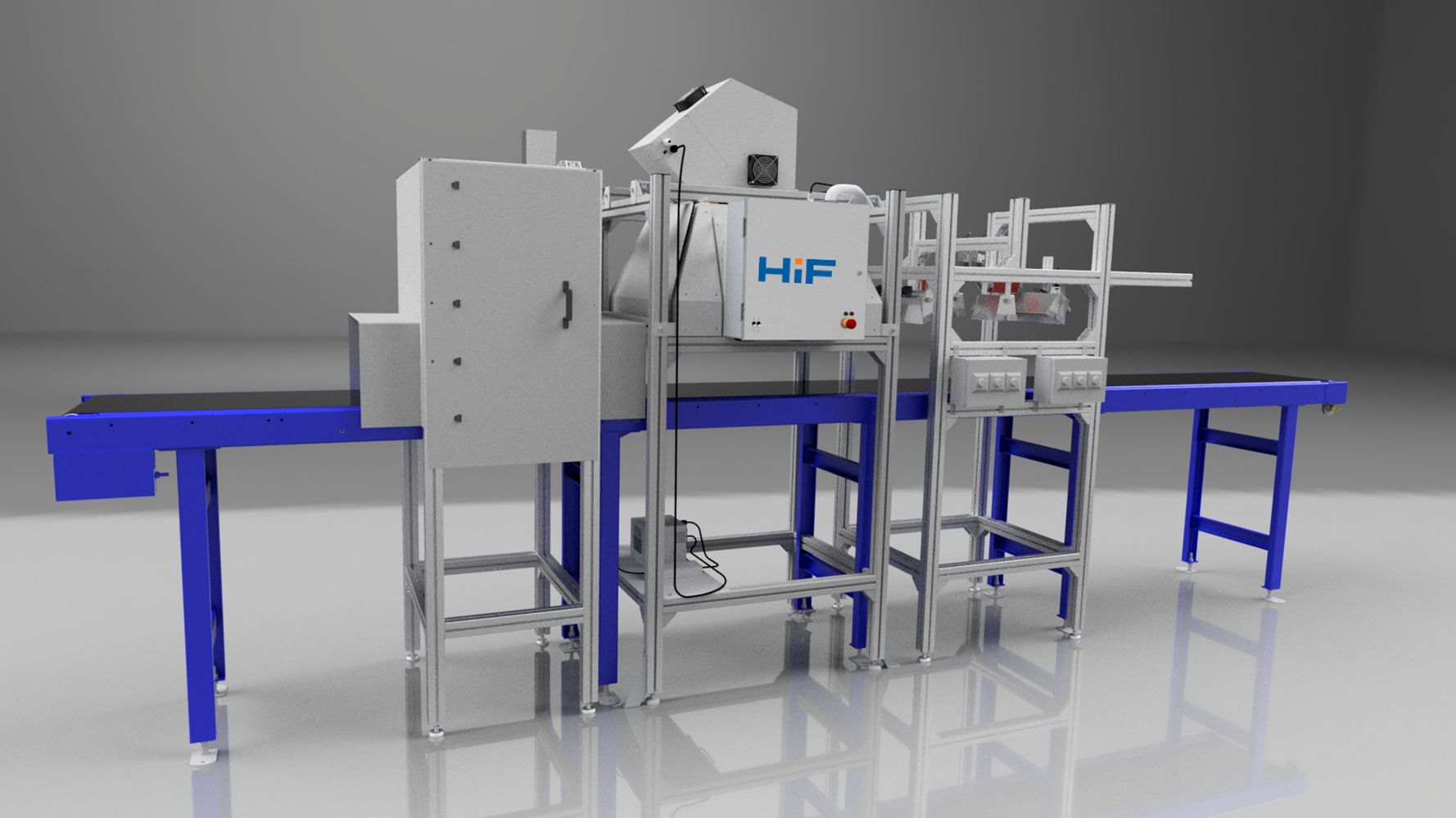 Versuchsanlage zur Charakterisierung sekundärer Rohstoffe auf einem Förderband am Helmholtz-Institut Freiberg für Ressourcentechnologie (Quelle: HZDR)