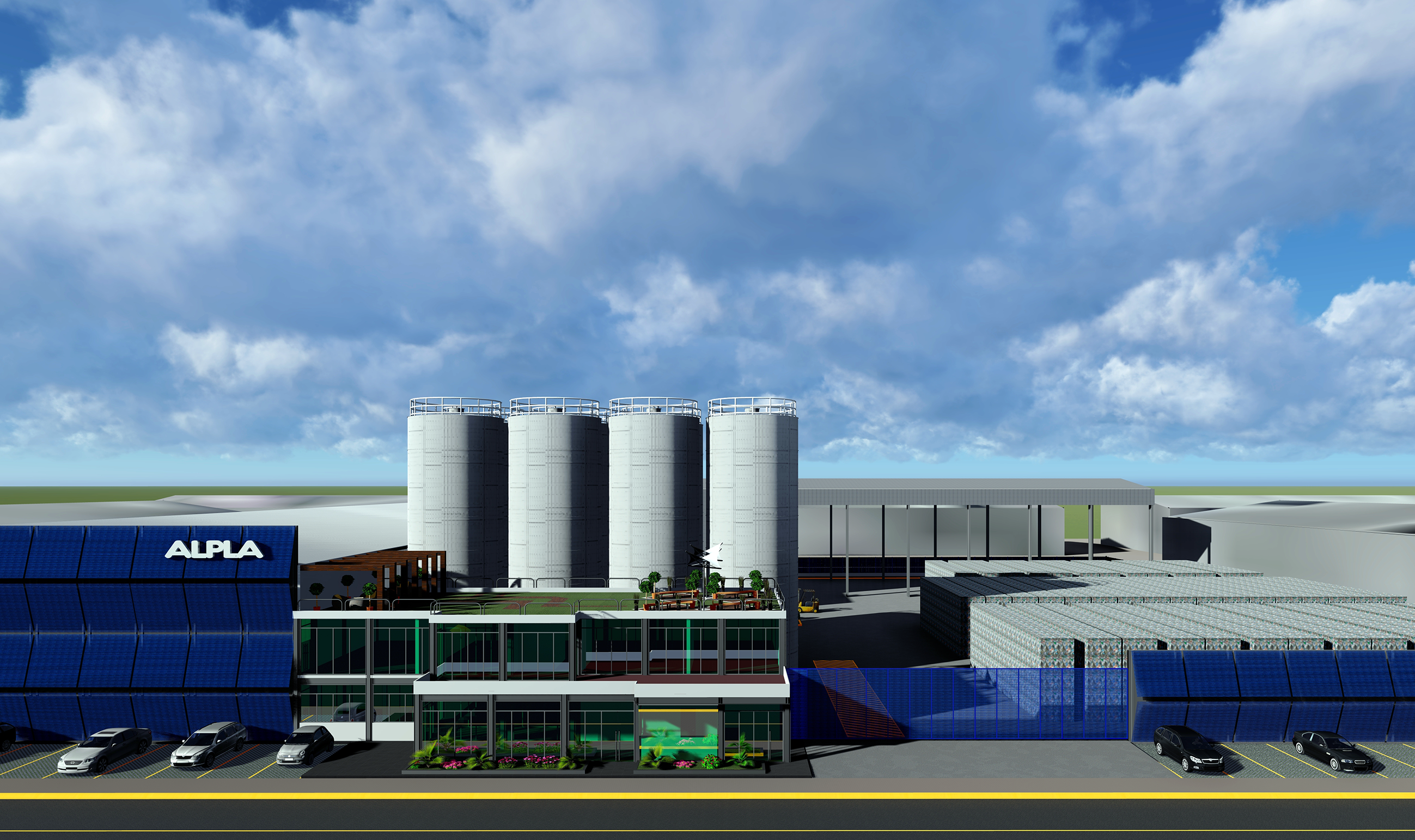 Rendering des geplanten HDPE-Recyclingwerks in Toluca, Mexiko.Bild: Alpla