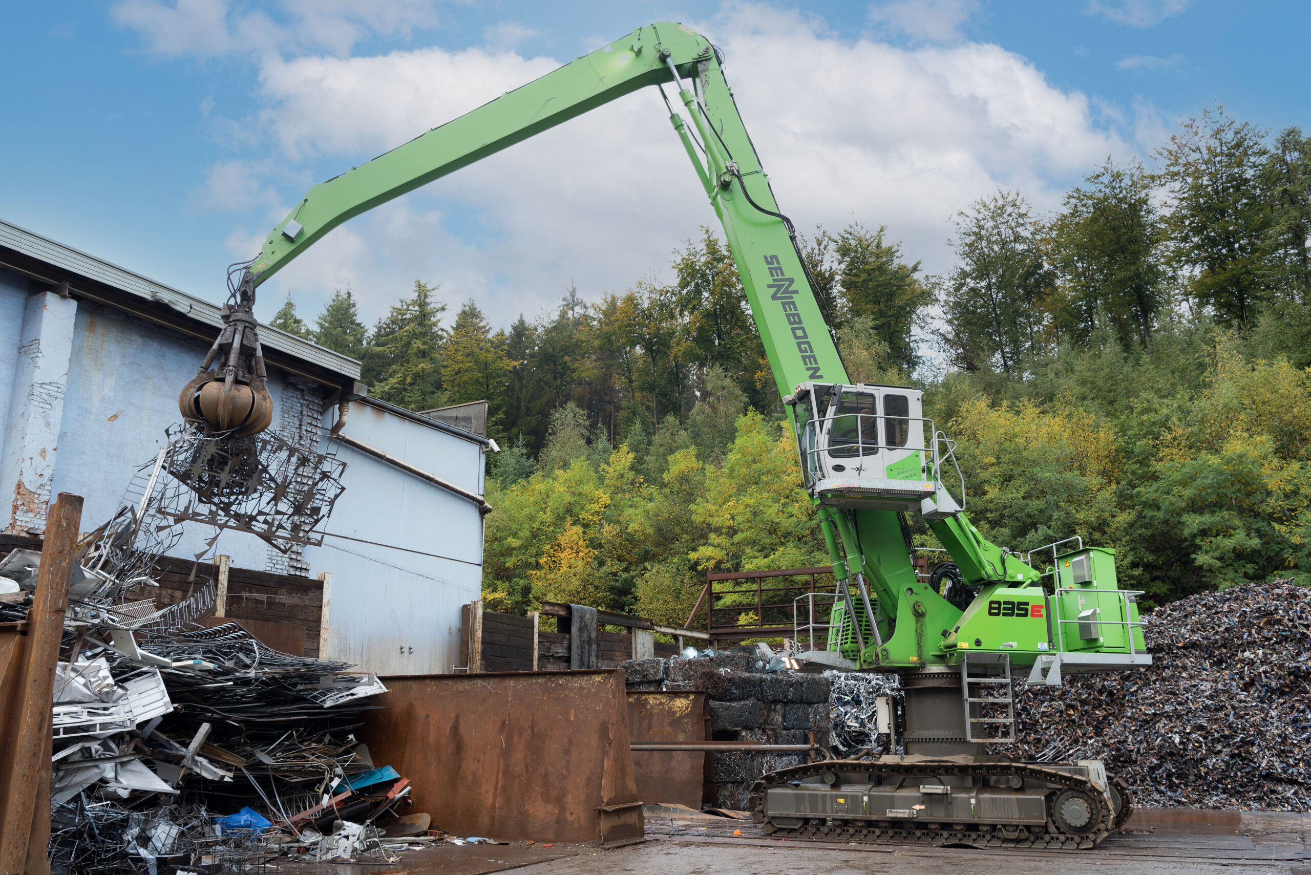 Durch die intelligente Kopplung an die hauseigene Photovoltaikanlage ergibt sich eine Betriebskosteneinsparung von 60 % bei Klichta Rohstoffe & Recycling Bild: Sennebogen