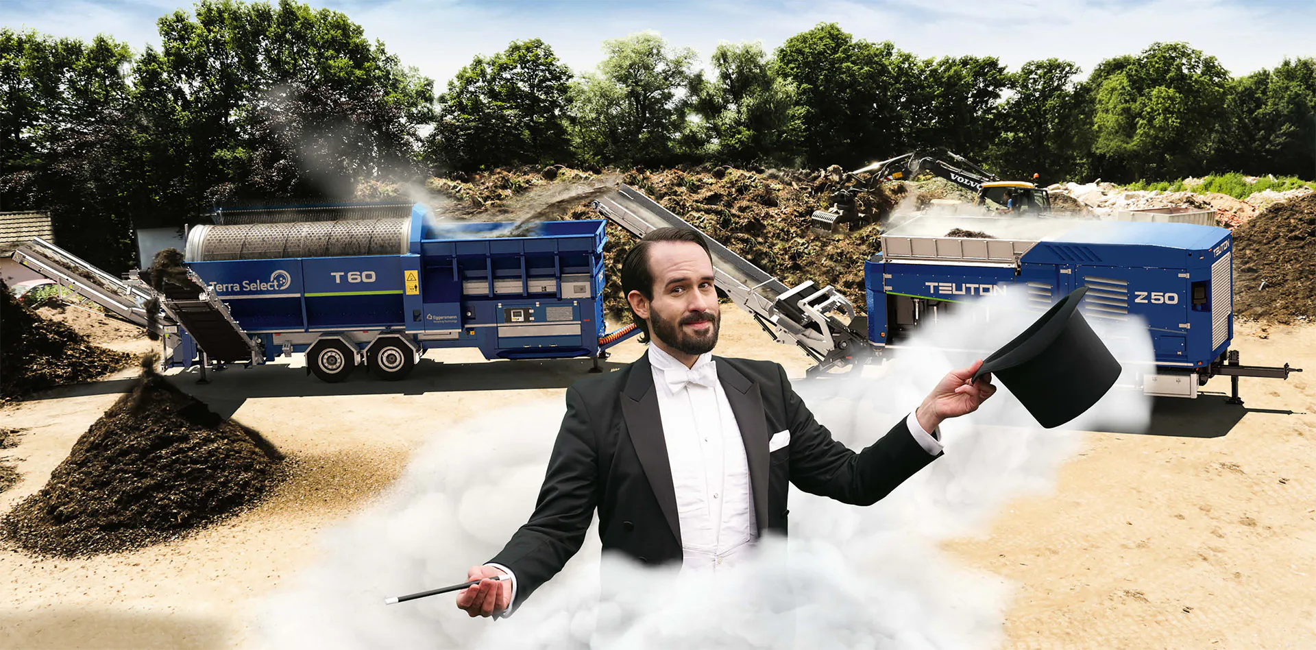 Mit der Multi-Channel-Kampagne „Keine Zauberei – einfach gute Recyclingtechnik“ richtet sich Eggersmann gezielt an die Gruppe der Kompostplatzbetreiber.
Bild: Eggersmann
