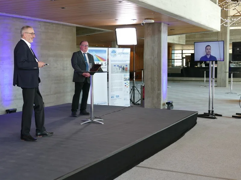 17. Bayerische Wassertage: Diskussion zum EU Green Deal zwischen Thomas Nieborowsky, Dr. Malte Zimmer und Patrick Augustin. Bild: KUMAS e. V.