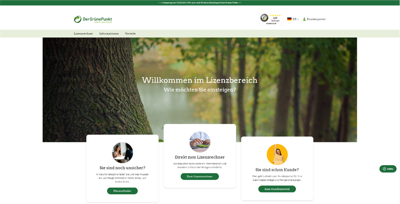 Der Einstieg in die Welt von VerpackGO.com. Bild: Der Grüne Punkt