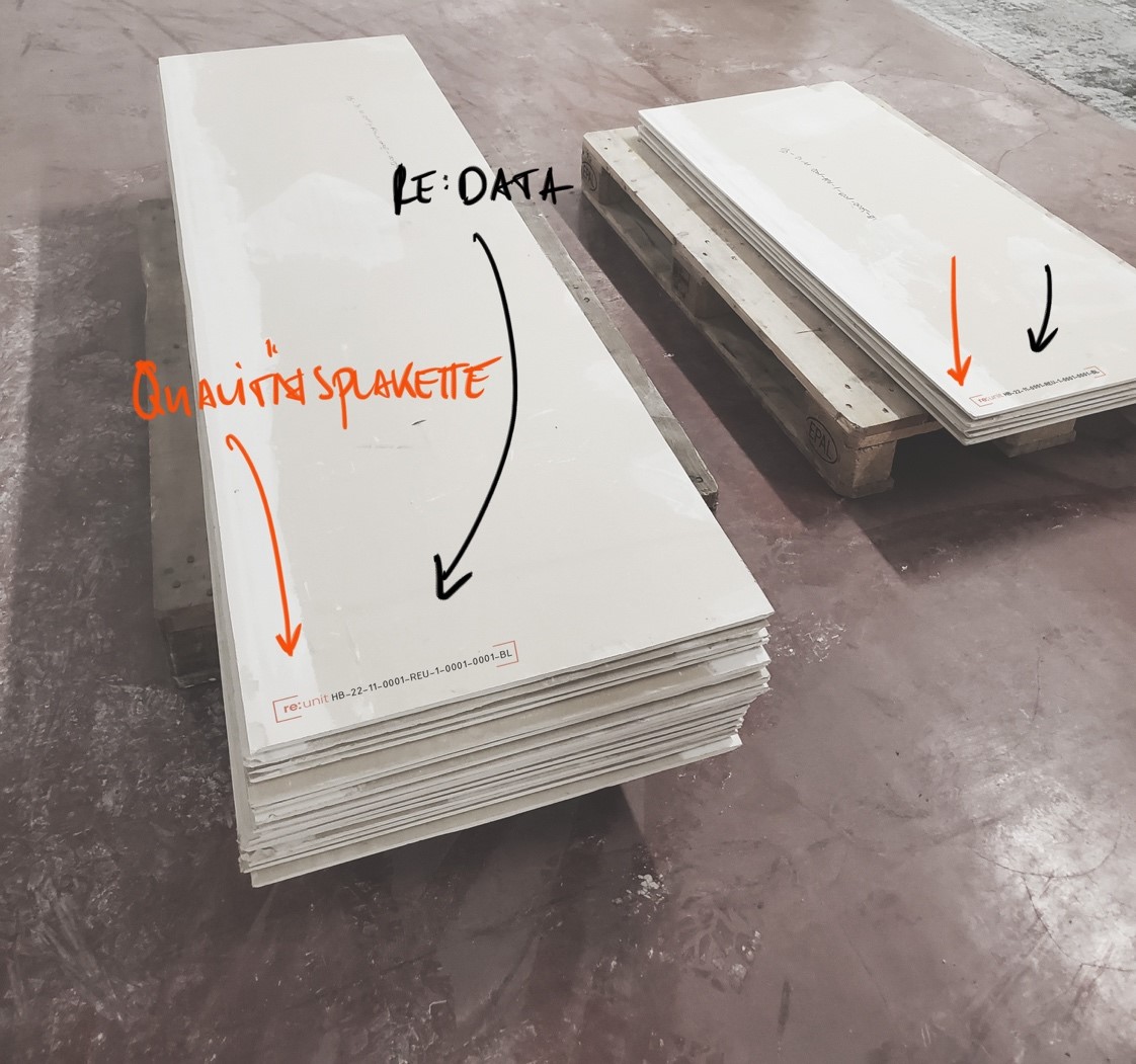 re:unit-Gipskartonplatte mit Qualitätssiegel. Copyright: Greyfield Group