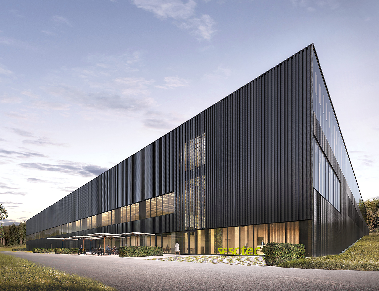 Im Neubau von Sesotec verschmelzen Nachhaltigkeit und Funktionalität – ein meisterhafter Ausdruck zukunftsorientierter Architektur, der Energieeffizienz, ökologisches Bewusstsein und einen hohen Arbeitskomfort vereint. Copyright: Dietrich | Untertrifaller