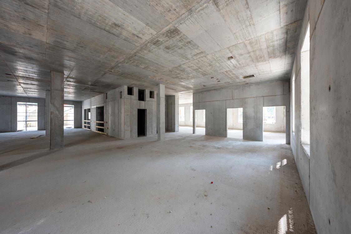 Die Wände und Decken im Oberbau bestehen aus EcoCrete R, mit rezyklierter Gesteinskörnung. Copyright: Heidelberg Materials AG / Christian Buck