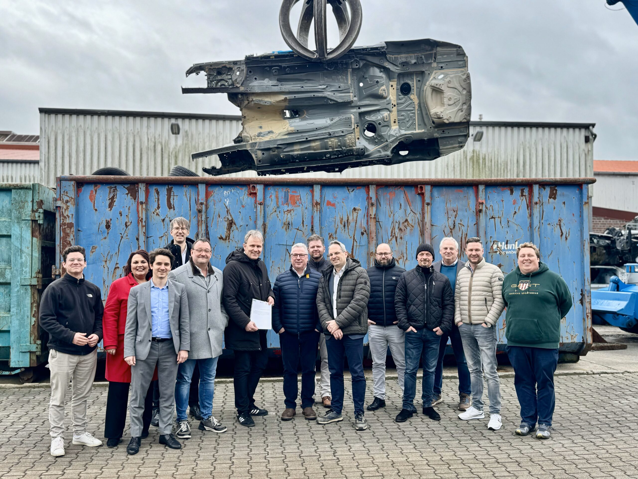 v.l.n.r.: Kilian Schwaiger (VDM); Annette Reber (bvse); Antoine Stilo (EuRIC); Guido Lipinski (BDSV); Jens Gieseke MdEP; Martin Knode (Retek AG); Johannes Hanke (bvse)