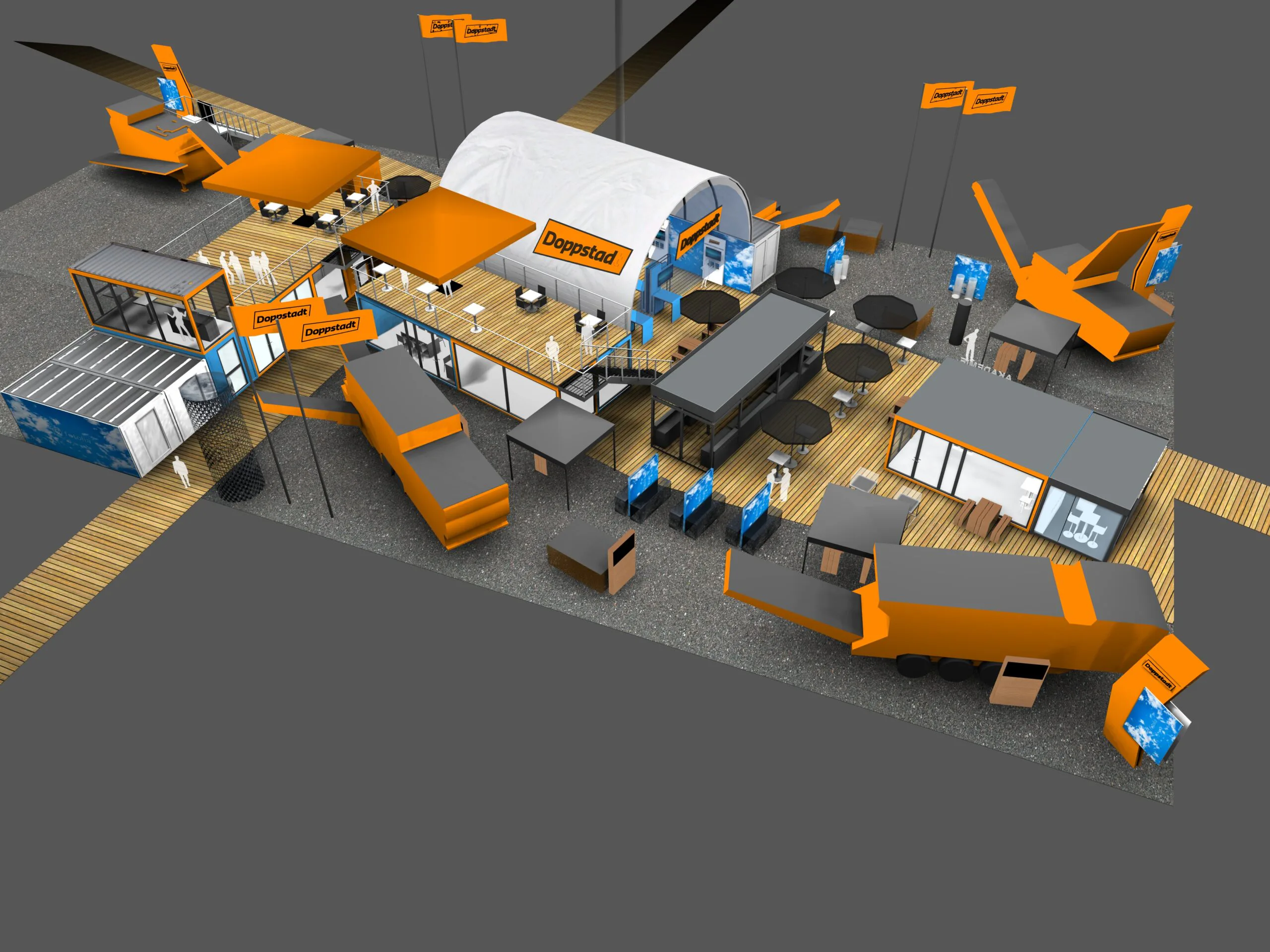 Doppstadt präsentiert mit seinem Messeauftritt in Teilbereichen bewusst einen praxisnahen Recyclinghof und zeigt mit seinen Lösungen verschiedene Facetten der Aufbereitung. Copyright: Doppstadt
