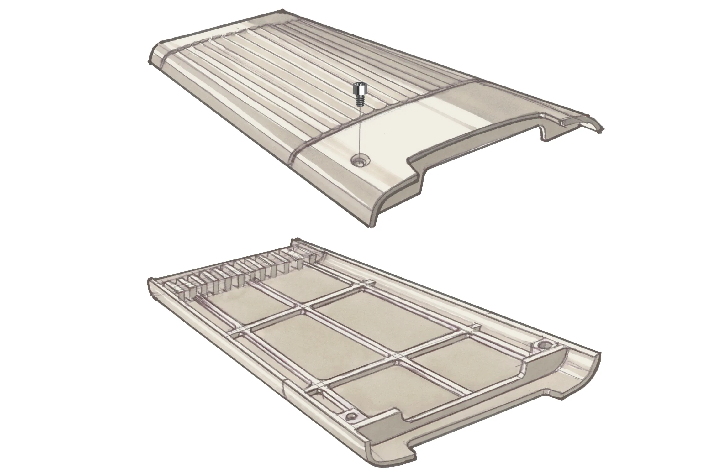 Konzeptstudie des Aluminium-Gehäuses – ein identisches Design der Ober- und Unterseite senkt Herstellungskosten und die Produktionszeit. Copyright: Tapani Jokinen