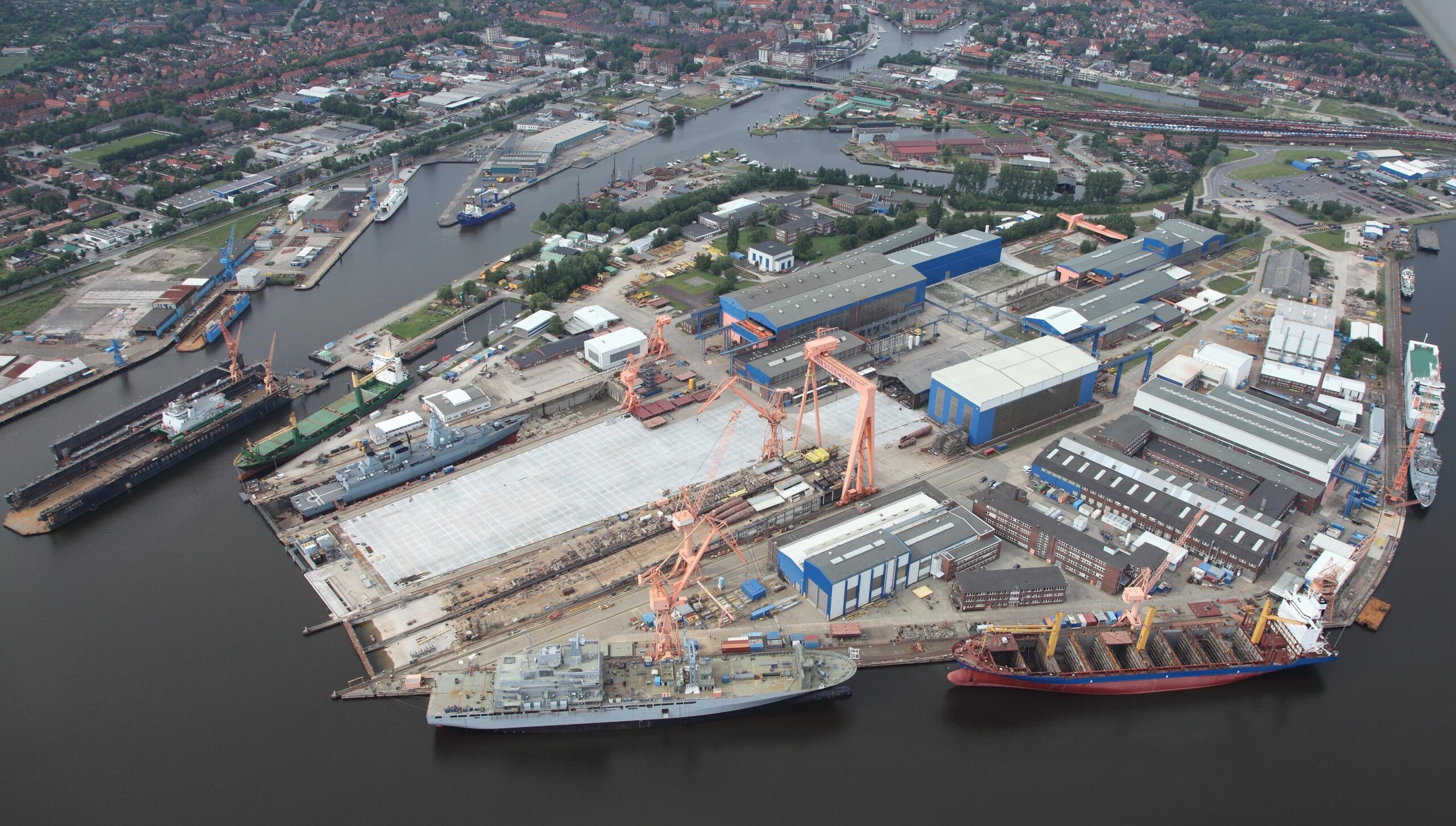 Auf dem Areal der Emder Werft und Dock GmbH sollen perspektivisch Schiffe recycelt werden. Copyright: Emden Dockyard