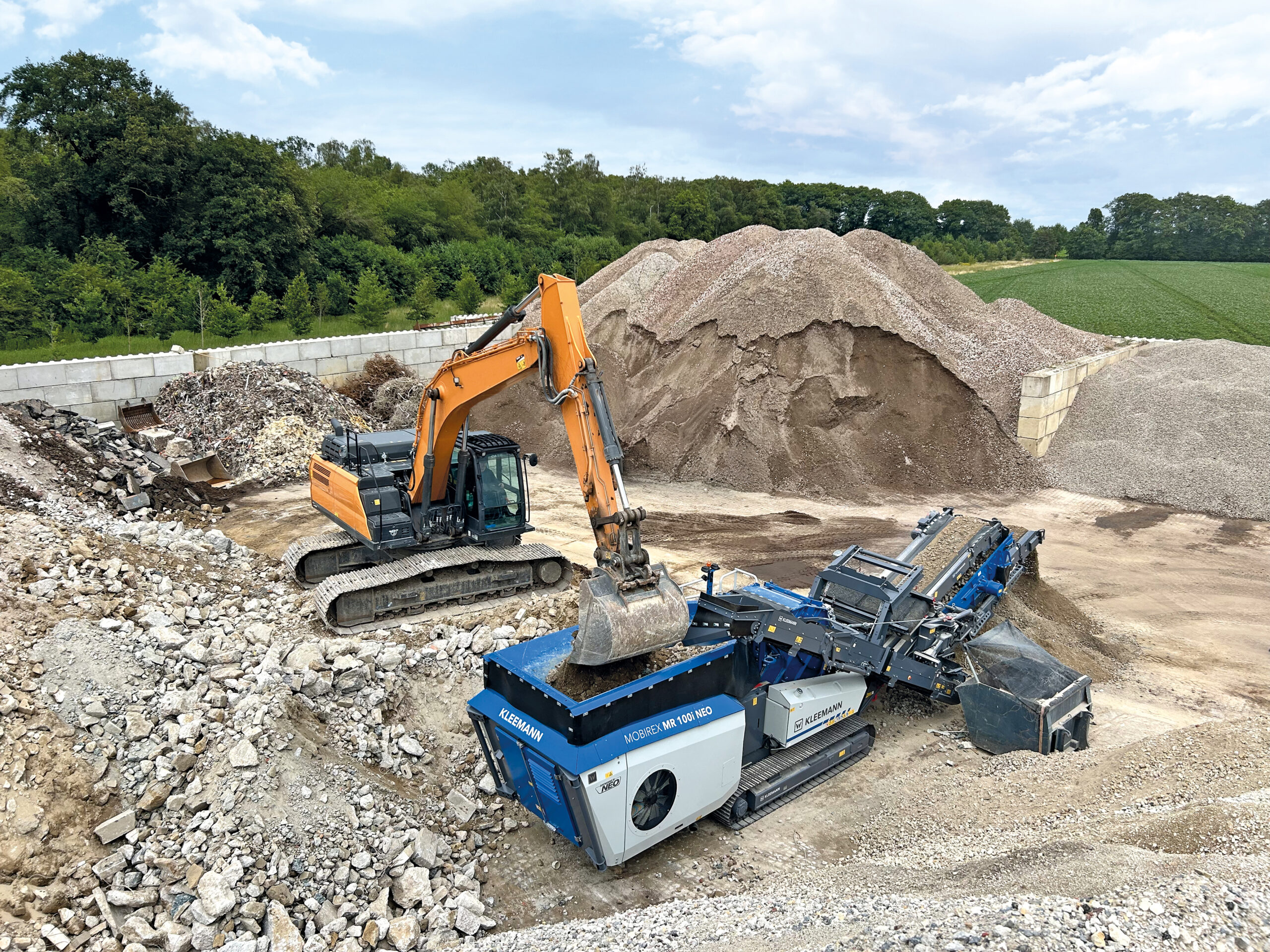 Die MR 100i NEO im Recyclingeinsatz in Nordhorn nahe der niederländischen Grenze. Copyright: Kleemann