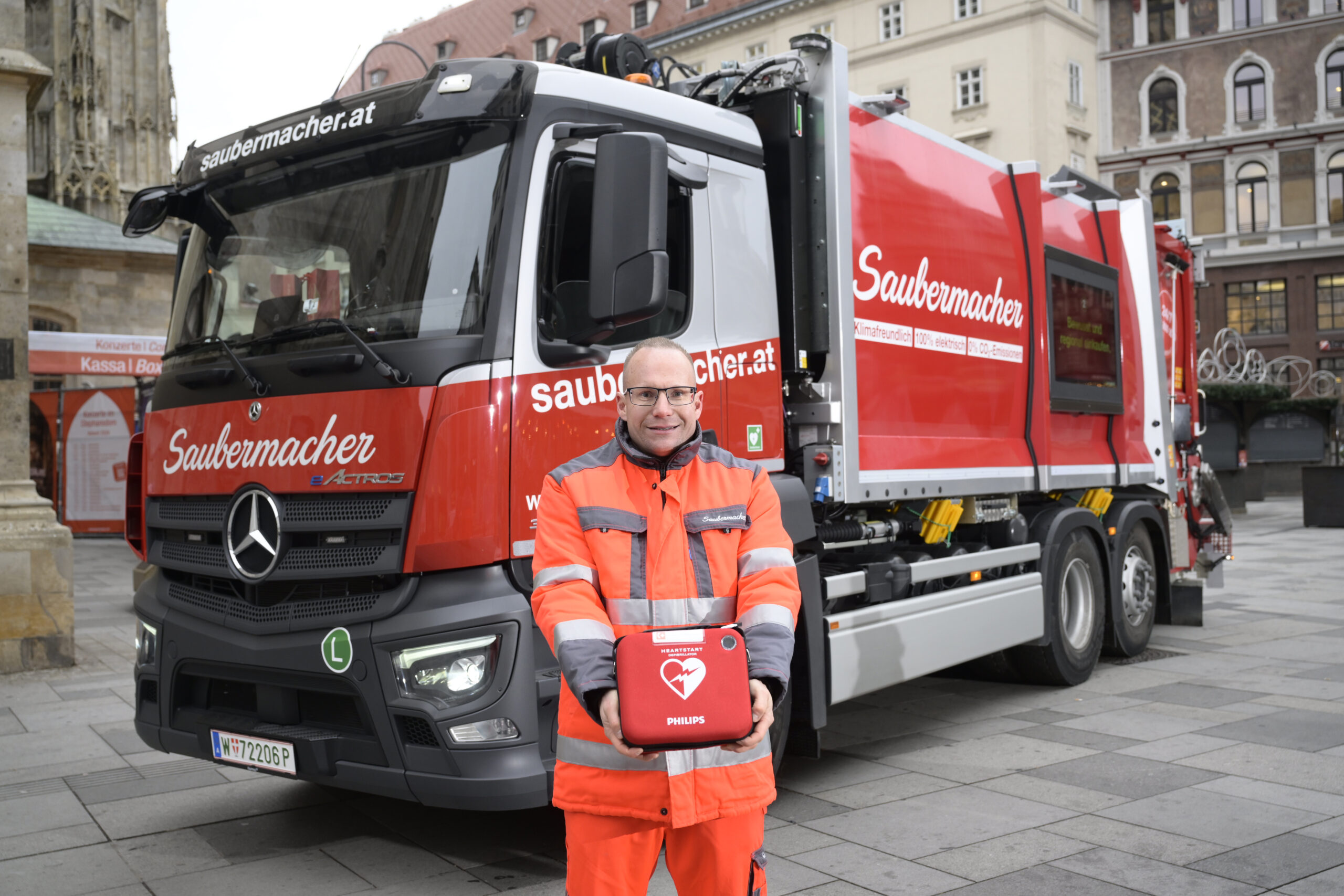 Thomas Dumsegger, Lkw-Fahrer Saubermacher. Copyright: Saubermacher
