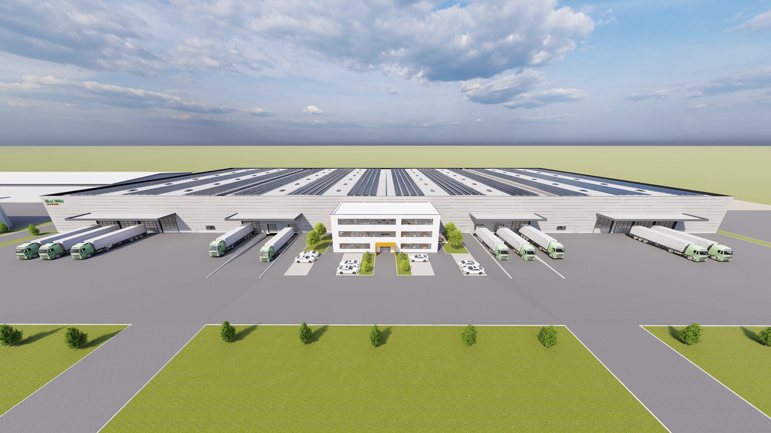 Bis Anfang 2026 wird der neue Logistikcampus am Hauptsitz in Berkheim entstehen. Copyright: Max Wild