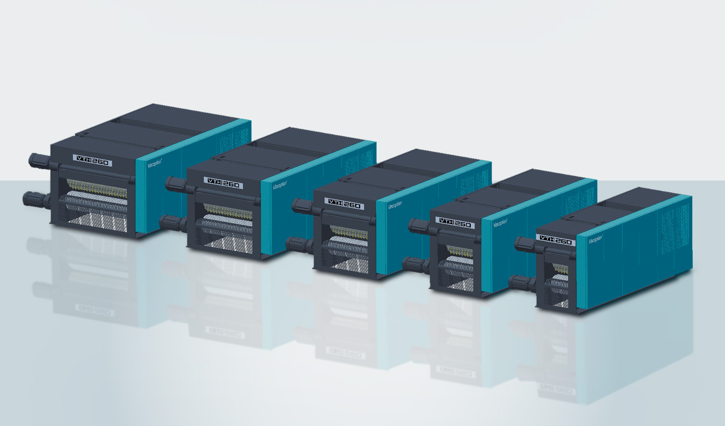Die neue Hacker-Reihe VTH 160 und VTH 260 deckt das gesamte bisherige Leistungsspektrum aller Vecoplan Trommelhacker mit einer Einlaufhöhe bis 260 mm ab. Copyright: Vecoplan AG