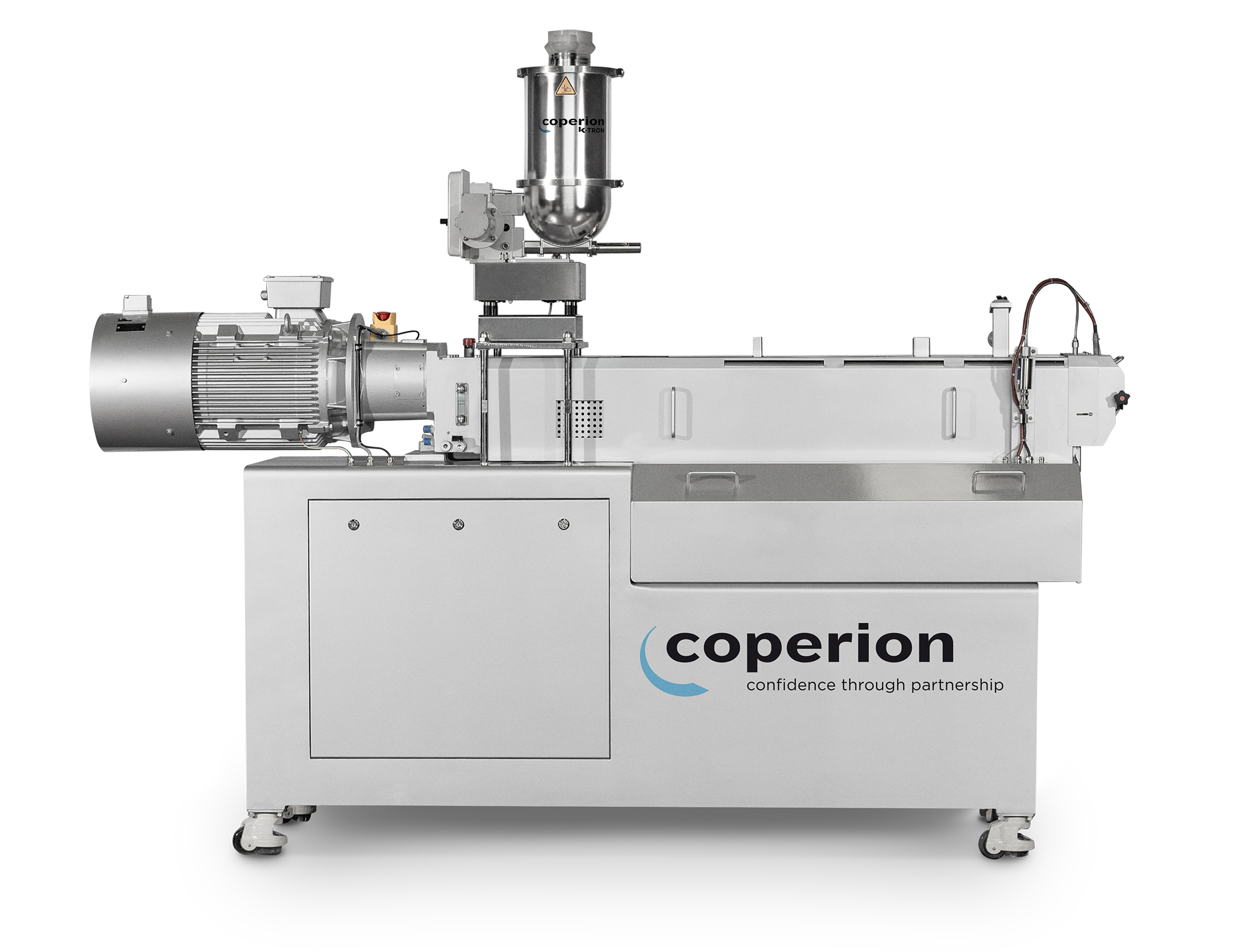Der Doppelschneckenextruder STS 25 Mc11 von Coperion wird Teil des Forschungsprojekts an der Universität Utrecht, bei dem die mechanisch-chemische Umwandlung von gemischten Kunststoffabfällen unter Einsatz von Katalysatoren untersucht wird. Copyright: Coperion, Stuttgart, Deutschland