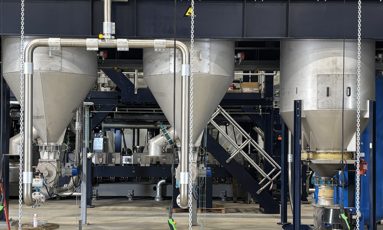 Die neue Compounding-Anlage am Standort Beringen liefert Rezyklat-Compounds für anspruchsvolle Anwendungen. (Quelle: Borealis)