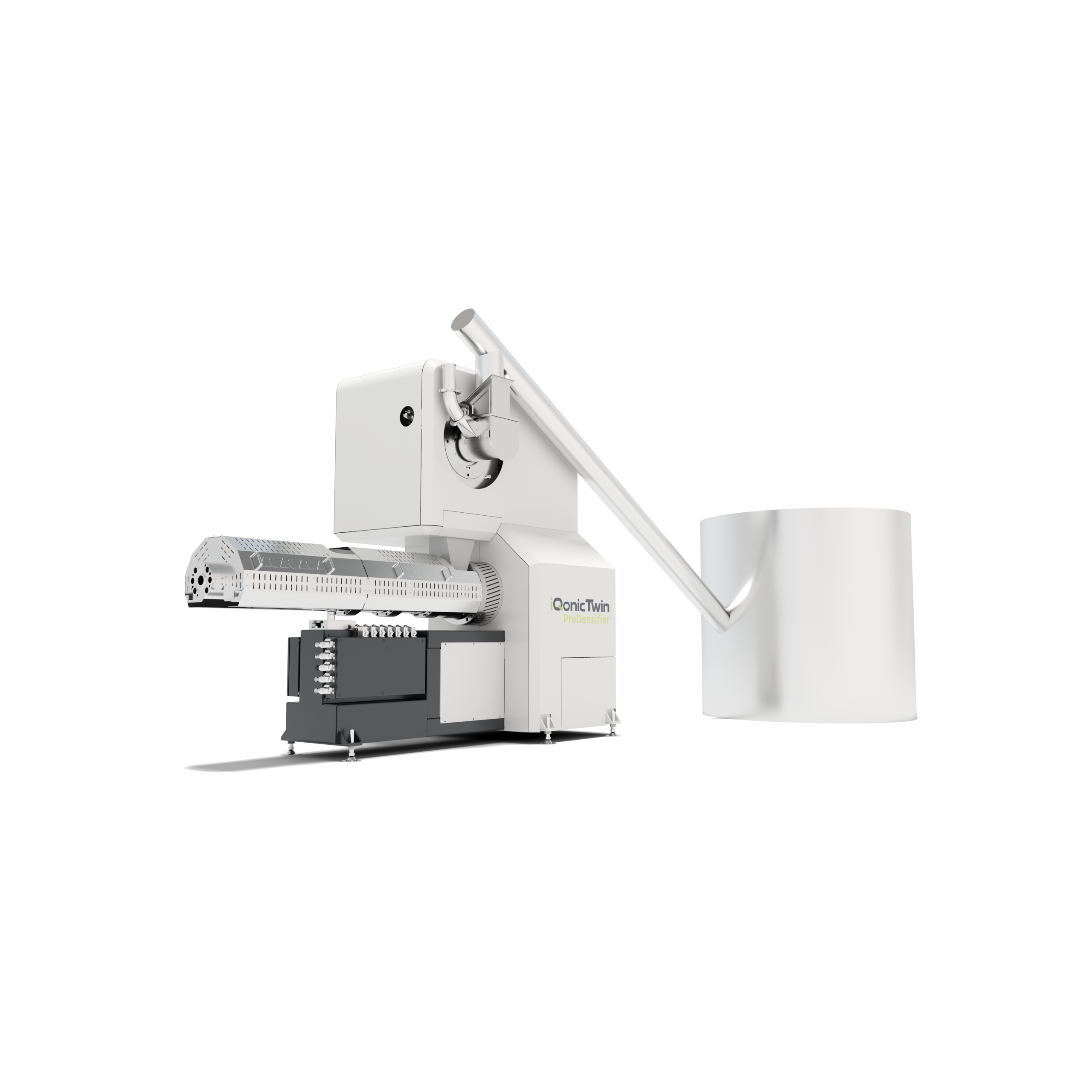 Die neue Maschine von MAS und Siempelkamp kombiniert Vorverdichtung und Extrusion für effizientes Folien- und Leichtstoffrecycling. (Quelle: MAS)
