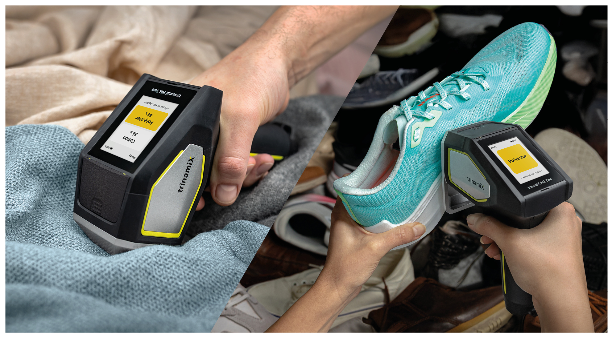 trinamiX mobile NIR-Spektroskopie: Identifikation von Textilien und Schuhkomponenten. Copyright: trinamiX GmbH