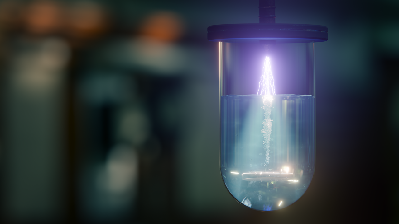 Plasma plus Kavitation: Kaltes Atmosphärendruckplasma zerstört toxische Schadstoffe an der Grenzfläche zwischen Gasblasen und Wasser.