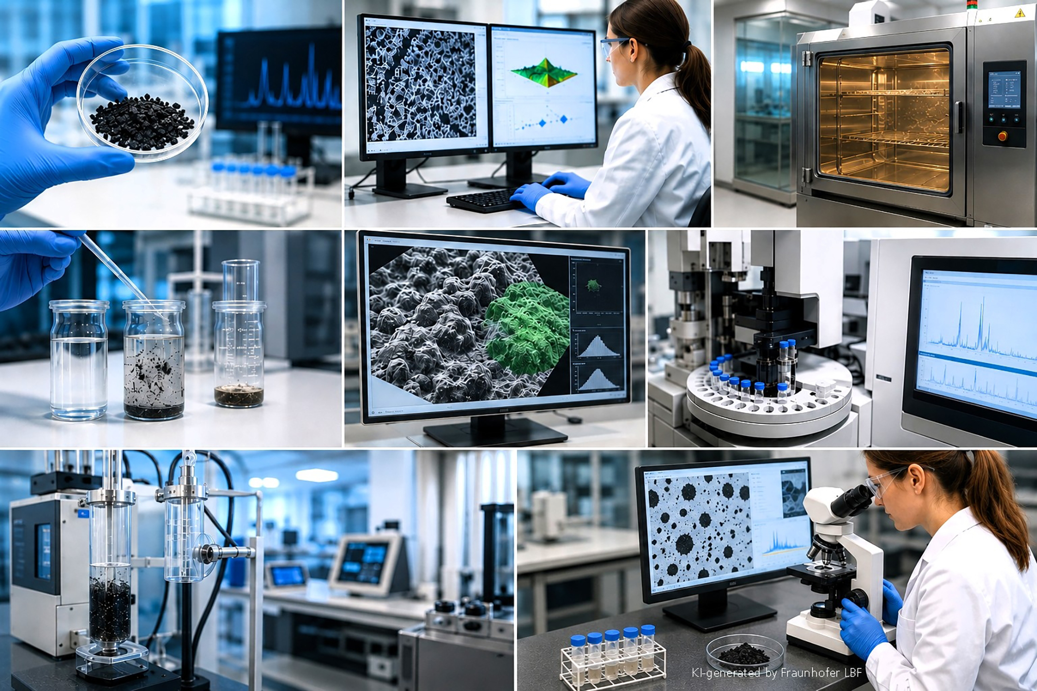 Improved emissions assessment: Fraunhofer expert teams aim to generate, analyze, and intelligently predict tire wear in a standardized and practical manner in the laboratory. 