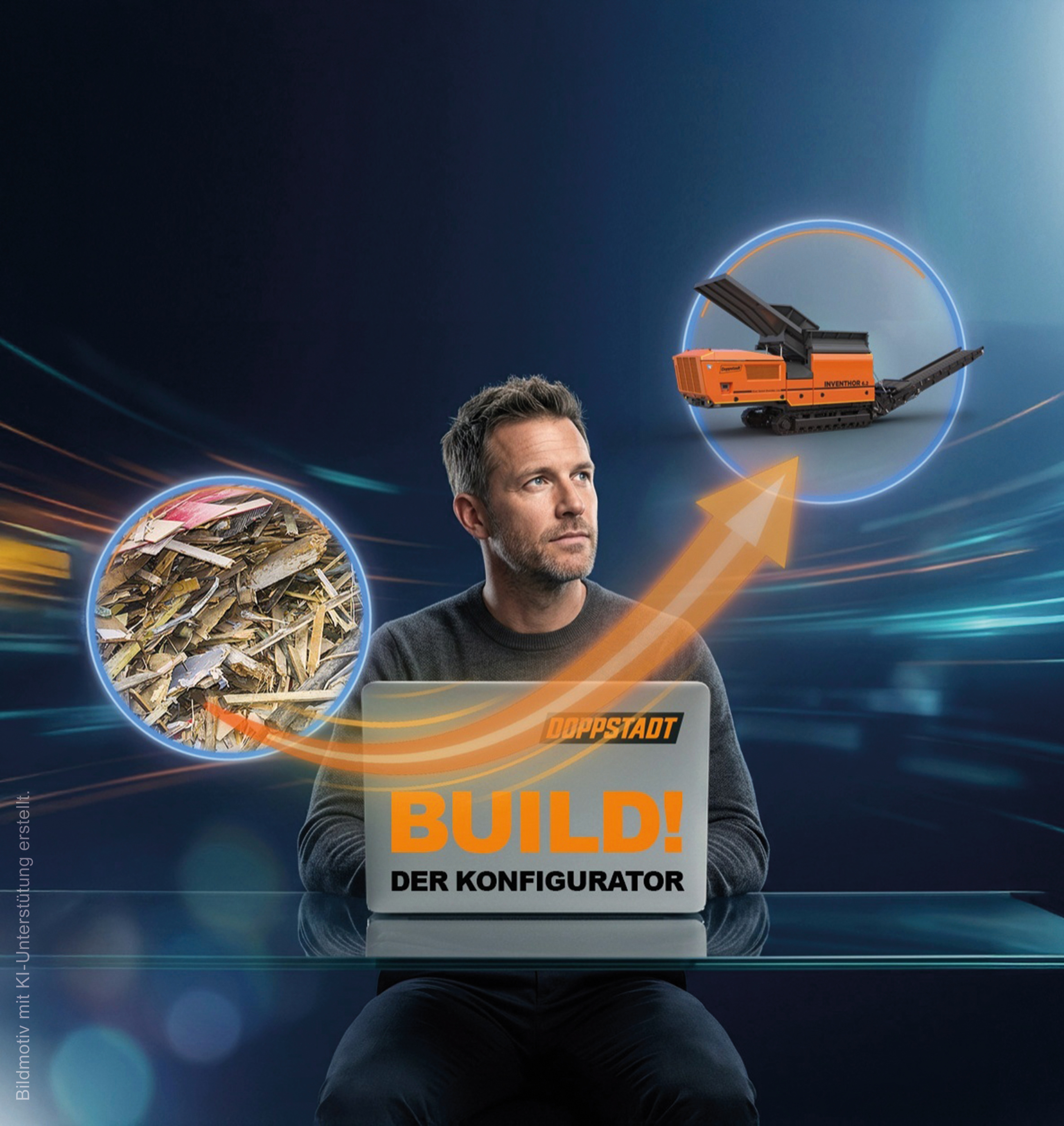 Der neue digitale Konfigurator „Build!“ von Doppstadt macht das gesamte Serienportfolio transparent und hürdenfrei zugänglich. 