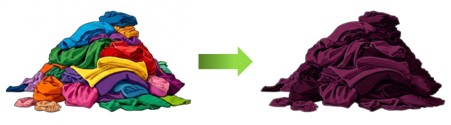 In this study, researchers directly changed the color of dyed polyester through
supercritical CO₂ treatment. During treatment, dyes migrate and redistribute between differently
colored polyester fibers, creating a new uniform color without first removing the original dyes.
